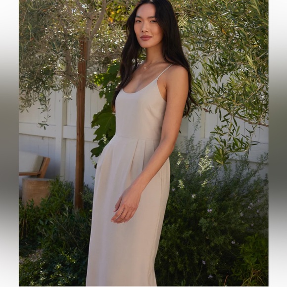 NWT Jenni Kayne Raw Silk Robe Dress Tan L